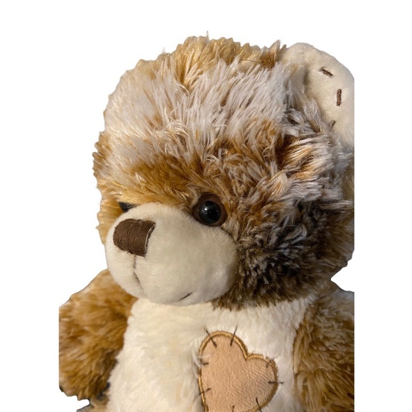 2011 Build a Bear Brown Tan Calico Champ Teddy Heart Stitched Patch Plush 15” - Picture 4 of 5